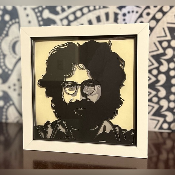 Grateful Dead Light Up Shadow Box Jerry Garcia Handcrafted 8” x 8” - Picture 11 of 13